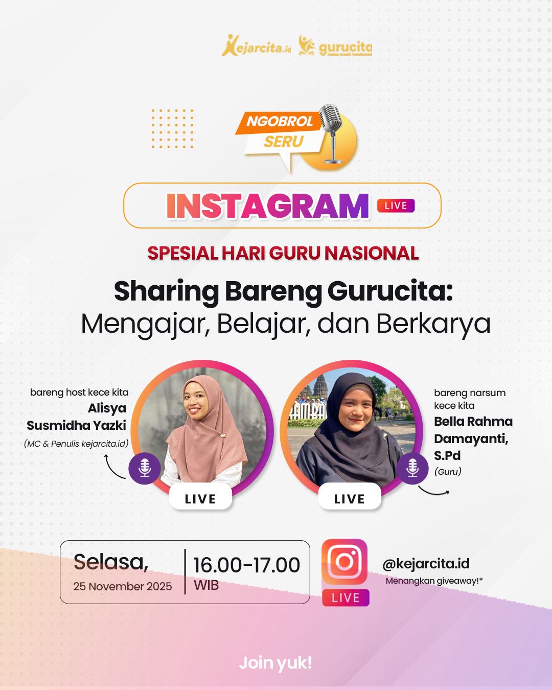 Instagram Live - Spesial Hari Guru Nasional
