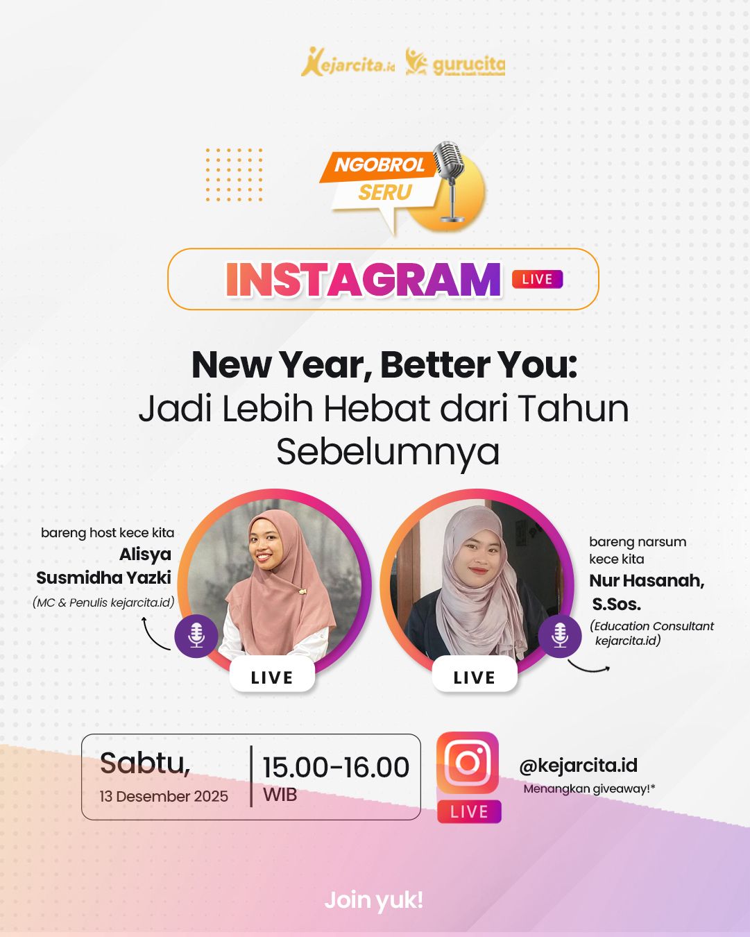 Instagram Live - New Year, Better You: Jadi Lebih Hebat dari Tahun Sebelumnya