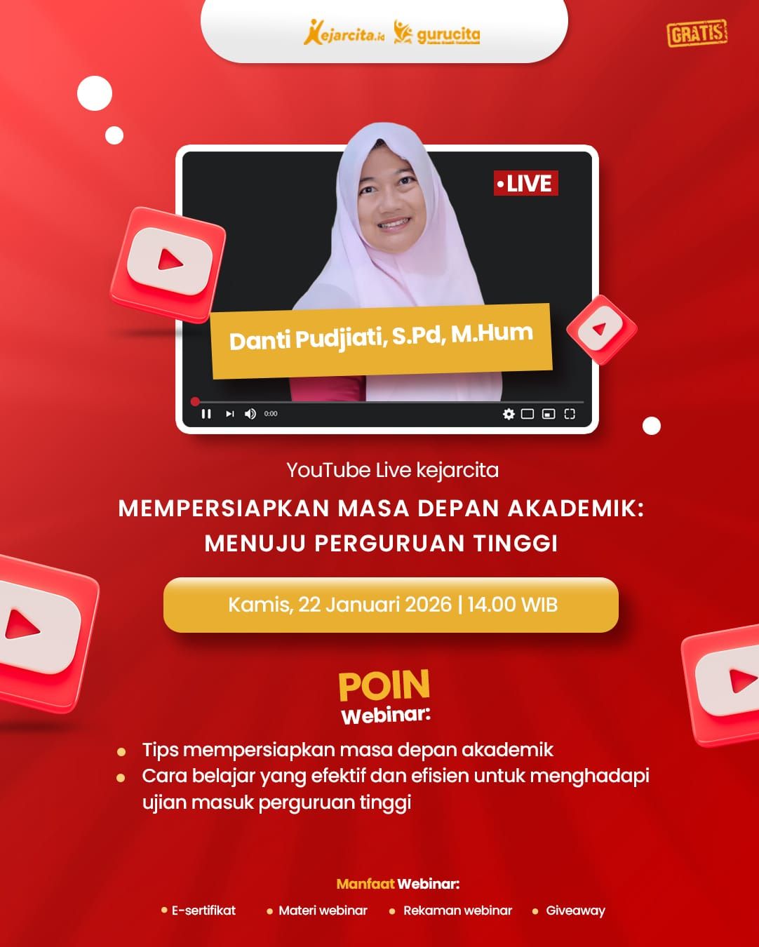 YouTube Live - Mempersiapkan Masa Depan Akademik: Menuju Perguruan Tinggi